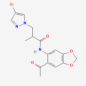 N~1~-(6-ACETYL-1,3-BENZODIOXOL-5-YL)-3-(4-BROMO-1H-PYRAZOL-1-YL)-2-METHYLPROPANAMIDE