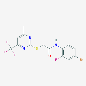 N~1~-(4-BROMO-2-FLUOROPHENYL)-2-{[4-METHYL-6-(TRIFLUOROMETHYL)-2-PYRIMIDINYL]SULFANYL}ACETAMIDE