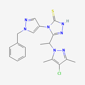 4-(1-BENZYL-1H-PYRAZOL-4-YL)-5-[1-(4-CHLORO-3,5-DIMETHYL-1H-PYRAZOL-1-YL)ETHYL]-4H-1,2,4-TRIAZOL-3-YLHYDROSULFIDE