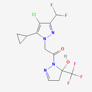 2-[4-CHLORO-5-CYCLOPROPYL-3-(DIFLUOROMETHYL)-1H-PYRAZOL-1-YL]-1-[5-HYDROXY-5-(TRIFLUOROMETHYL)-4,5-DIHYDRO-1H-PYRAZOL-1-YL]-1-ETHANONE