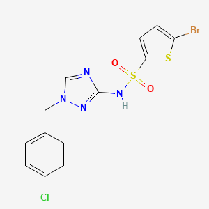 molecular formula C13H10BrClN4O2S2 B4383087 5-BROMO-N~2~-[1-(4-CHLOROBENZYL)-1H-1,2,4-TRIAZOL-3-YL]-2-THIOPHENESULFONAMIDE 