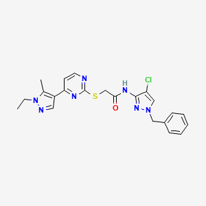 N~1~-(1-BENZYL-4-CHLORO-1H-PYRAZOL-3-YL)-2-{[4-(1-ETHYL-5-METHYL-1H-PYRAZOL-4-YL)-2-PYRIMIDINYL]SULFANYL}ACETAMIDE