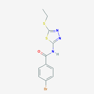 molecular formula C11H10BrN3OS2 B438314 4-bromo-N-[5-(ethylsulfanyl)-1,3,4-thiadiazol-2-yl]benzamide CAS No. 349443-83-0