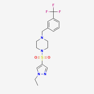 molecular formula C17H21F3N4O2S B4383140 1-[(1-ethyl-1H-pyrazol-4-yl)sulfonyl]-4-[3-(trifluoromethyl)benzyl]piperazine 