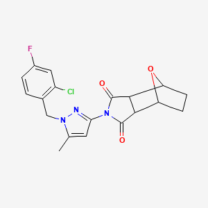 4-[1-(2-chloro-4-fluorobenzyl)-5-methyl-1H-pyrazol-3-yl]-10-oxa-4-azatricyclo[5.2.1.0~2,6~]decane-3,5-dione