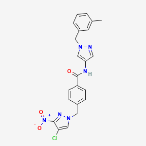 4-[(4-CHLORO-3-NITRO-1H-PYRAZOL-1-YL)METHYL]-N~1~-[1-(3-METHYLBENZYL)-1H-PYRAZOL-4-YL]BENZAMIDE