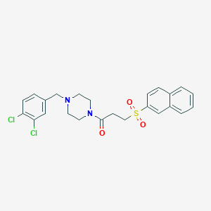 molecular formula C24H24Cl2N2O3S B4383186 1-[4-(3,4-DICHLOROBENZYL)PIPERAZINO]-3-(2-NAPHTHYLSULFONYL)-1-PROPANONE 