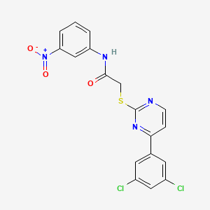 2-{[4-(3,5-DICHLOROPHENYL)-2-PYRIMIDINYL]SULFANYL}-N~1~-(3-NITROPHENYL)ACETAMIDE