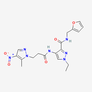 1-ETHYL-N~3~-(2-FURYLMETHYL)-4-{[3-(5-METHYL-4-NITRO-1H-PYRAZOL-1-YL)PROPANOYL]AMINO}-1H-PYRAZOLE-3-CARBOXAMIDE