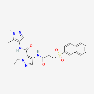 N~5~-(1,5-DIMETHYL-1H-PYRAZOL-4-YL)-1-ETHYL-4-{[3-(2-NAPHTHYLSULFONYL)PROPANOYL]AMINO}-1H-PYRAZOLE-5-CARBOXAMIDE