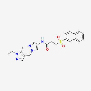 N-{1-[(1-ethyl-5-methyl-1H-pyrazol-4-yl)methyl]-1H-pyrazol-4-yl}-3-(2-naphthylsulfonyl)propanamide