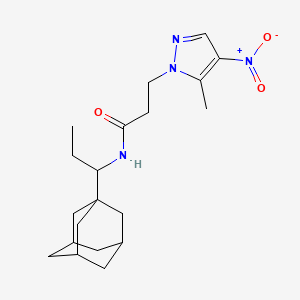 molecular formula C20H30N4O3 B4383249 N~1~-[1-(1-ADAMANTYL)PROPYL]-3-(5-METHYL-4-NITRO-1H-PYRAZOL-1-YL)PROPANAMIDE 