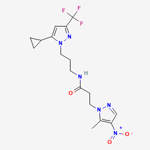 N~1~-{3-[5-CYCLOPROPYL-3-(TRIFLUOROMETHYL)-1H-PYRAZOL-1-YL]PROPYL}-3-(5-METHYL-4-NITRO-1H-PYRAZOL-1-YL)PROPANAMIDE