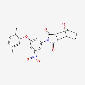 molecular formula C22H20N2O6 B4383261 4-[3-(2,5-dimethylphenoxy)-5-nitrophenyl]-10-oxa-4-azatricyclo[5.2.1.0~2,6~]decane-3,5-dione 