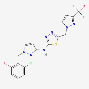 N-[1-(2-chloro-6-fluorobenzyl)-1H-pyrazol-3-yl]-5-{[3-(trifluoromethyl)-1H-pyrazol-1-yl]methyl}-1,3,4-thiadiazol-2-amine