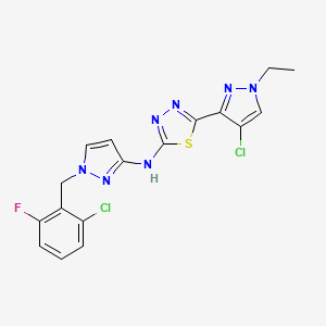 N-[5-(4-CHLORO-1-ETHYL-1H-PYRAZOL-3-YL)-1,3,4-THIADIAZOL-2-YL]-N-[1-(2-CHLORO-6-FLUOROBENZYL)-1H-PYRAZOL-3-YL]AMINE