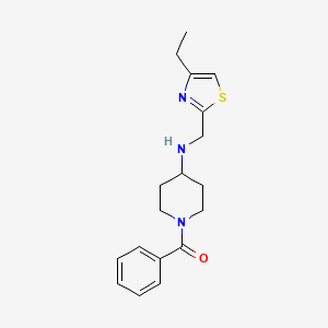 molecular formula C18H23N3OS B4383322 1-benzoyl-N-[(4-ethyl-1,3-thiazol-2-yl)methyl]piperidin-4-amine 