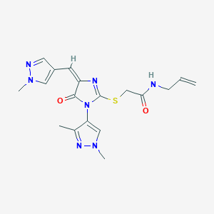 N~1~-ALLYL-2-({1-(1,3-DIMETHYL-1H-PYRAZOL-4-YL)-4-[(E)-1-(1-METHYL-1H-PYRAZOL-4-YL)METHYLIDENE]-5-OXO-4,5-DIHYDRO-1H-IMIDAZOL-2-YL}SULFANYL)ACETAMIDE