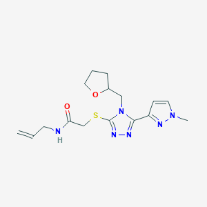 molecular formula C16H22N6O2S B4383348 N-allyl-2-{[5-(1-methyl-1H-pyrazol-3-yl)-4-(tetrahydro-2-furanylmethyl)-4H-1,2,4-triazol-3-yl]thio}acetamide 