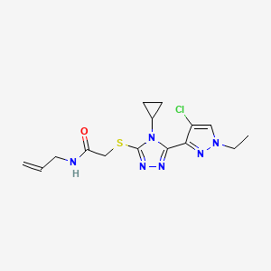 molecular formula C15H19ClN6OS B4383363 N-allyl-2-{[5-(4-chloro-1-ethyl-1H-pyrazol-3-yl)-4-cyclopropyl-4H-1,2,4-triazol-3-yl]thio}acetamide CAS No. 7167-17-1