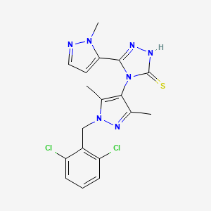 4-[1-(2,6-dichlorobenzyl)-3,5-dimethyl-1H-pyrazol-4-yl]-5-(1-methyl-1H-pyrazol-5-yl)-4H-1,2,4-triazole-3-thiol