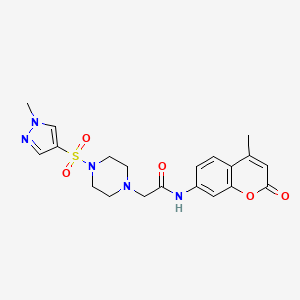 molecular formula C20H23N5O5S B4383373 N-(4-methyl-2-oxo-2H-chromen-7-yl)-2-{4-[(1-methyl-1H-pyrazol-4-yl)sulfonyl]-1-piperazinyl}acetamide 