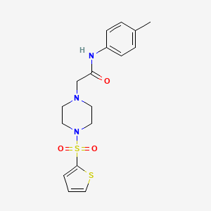 molecular formula C17H21N3O3S2 B4383387 N-(4-methylphenyl)-2-[4-(2-thienylsulfonyl)-1-piperazinyl]acetamide 