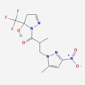 1-[5-HYDROXY-5-(TRIFLUOROMETHYL)-4,5-DIHYDRO-1H-PYRAZOL-1-YL]-2-METHYL-3-(5-METHYL-3-NITRO-1H-PYRAZOL-1-YL)-1-PROPANONE