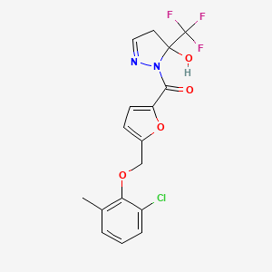 1-{5-[(2-chloro-6-methylphenoxy)methyl]-2-furoyl}-5-(trifluoromethyl)-4,5-dihydro-1H-pyrazol-5-ol