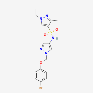 molecular formula C16H18BrN5O3S B4383424 N-{1-[(4-bromophenoxy)methyl]-1H-pyrazol-4-yl}-1-ethyl-3-methyl-1H-pyrazole-4-sulfonamide 