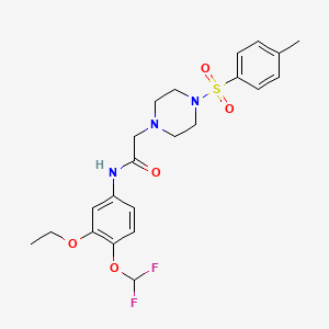 N-[4-(difluoromethoxy)-3-ethoxyphenyl]-2-{4-[(4-methylphenyl)sulfonyl]-1-piperazinyl}acetamide