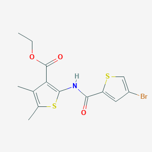 molecular formula C14H14BrNO3S2 B4383471 ethyl 2-{[(4-bromo-2-thienyl)carbonyl]amino}-4,5-dimethyl-3-thiophenecarboxylate 