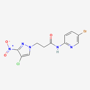 N-(5-bromo-2-pyridinyl)-3-(4-chloro-3-nitro-1H-pyrazol-1-yl)propanamide