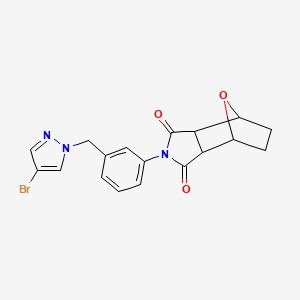 4-{3-[(4-bromo-1H-pyrazol-1-yl)methyl]phenyl}-10-oxa-4-azatricyclo[5.2.1.0~2,6~]decane-3,5-dione