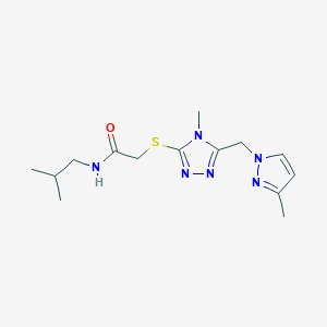 N-isobutyl-2-({4-methyl-5-[(3-methyl-1H-pyrazol-1-yl)methyl]-4H-1,2,4-triazol-3-yl}thio)acetamide