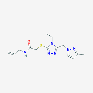 molecular formula C14H20N6OS B4383519 N-allyl-2-({4-ethyl-5-[(3-methyl-1H-pyrazol-1-yl)methyl]-4H-1,2,4-triazol-3-yl}thio)acetamide 