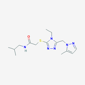 2-({4-ethyl-5-[(5-methyl-1H-pyrazol-1-yl)methyl]-4H-1,2,4-triazol-3-yl}thio)-N-isobutylacetamide