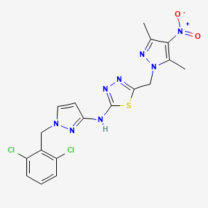 N-[1-(2,6-dichlorobenzyl)-1H-pyrazol-3-yl]-5-[(3,5-dimethyl-4-nitro-1H-pyrazol-1-yl)methyl]-1,3,4-thiadiazol-2-amine