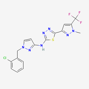 N-[1-(2-chlorobenzyl)-1H-pyrazol-3-yl]-5-[1-methyl-5-(trifluoromethyl)-1H-pyrazol-3-yl]-1,3,4-thiadiazol-2-amine