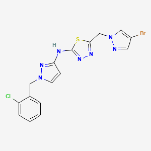 5-[(4-bromo-1H-pyrazol-1-yl)methyl]-N-[1-(2-chlorobenzyl)-1H-pyrazol-3-yl]-1,3,4-thiadiazol-2-amine