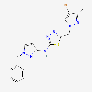 N-(1-benzyl-1H-pyrazol-3-yl)-5-[(4-bromo-3-methyl-1H-pyrazol-1-yl)methyl]-1,3,4-thiadiazol-2-amine