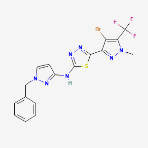 N-(1-benzyl-1H-pyrazol-3-yl)-5-[4-bromo-1-methyl-5-(trifluoromethyl)-1H-pyrazol-3-yl]-1,3,4-thiadiazol-2-amine