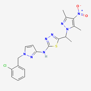 N-[1-(2-chlorobenzyl)-1H-pyrazol-3-yl]-5-[1-(3,5-dimethyl-4-nitro-1H-pyrazol-1-yl)ethyl]-1,3,4-thiadiazol-2-amine