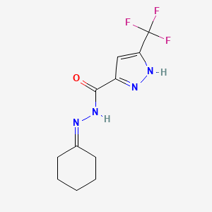 N'~5~-CYCLOHEXYLIDEN-3-(TRIFLUOROMETHYL)-1H-PYRAZOLE-5-CARBOHYDRAZIDE