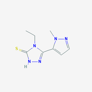 molecular formula C8H11N5S B4383613 4-ethyl-5-(1-methyl-1H-pyrazol-5-yl)-4H-1,2,4-triazole-3-thiol 