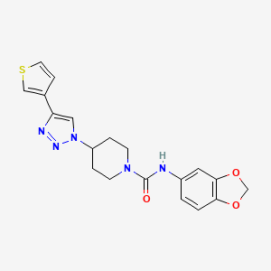 molecular formula C19H19N5O3S B4383619 N-1,3-benzodioxol-5-yl-4-[4-(3-thienyl)-1H-1,2,3-triazol-1-yl]-1-piperidinecarboxamide 