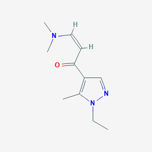 molecular formula C11H17N3O B4383635 (2Z)-3-(dimethylamino)-1-(1-ethyl-5-methyl-1H-pyrazol-4-yl)prop-2-en-1-one 