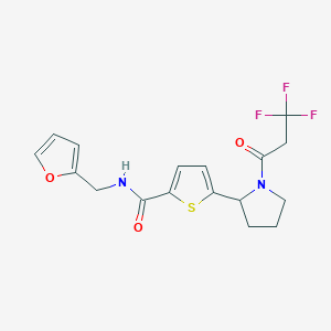 N-(furan-2-ylmethyl)-5-[1-(3,3,3-trifluoropropanoyl)pyrrolidin-2-yl]thiophene-2-carboxamide