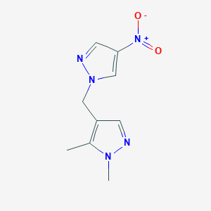 molecular formula C9H11N5O2 B4383670 1,5-dimethyl-4-[(4-nitro-1H-pyrazol-1-yl)methyl]-1H-pyrazole 