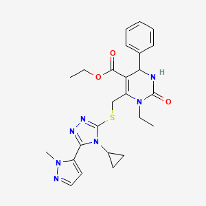 ethyl 6-({[4-cyclopropyl-5-(1-methyl-1H-pyrazol-5-yl)-4H-1,2,4-triazol-3-yl]thio}methyl)-1-ethyl-2-oxo-4-phenyl-1,2,3,4-tetrahydro-5-pyrimidinecarboxylate